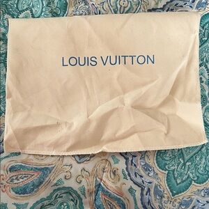 Louis Vuitton Cream Dust Bag with Blue Logo